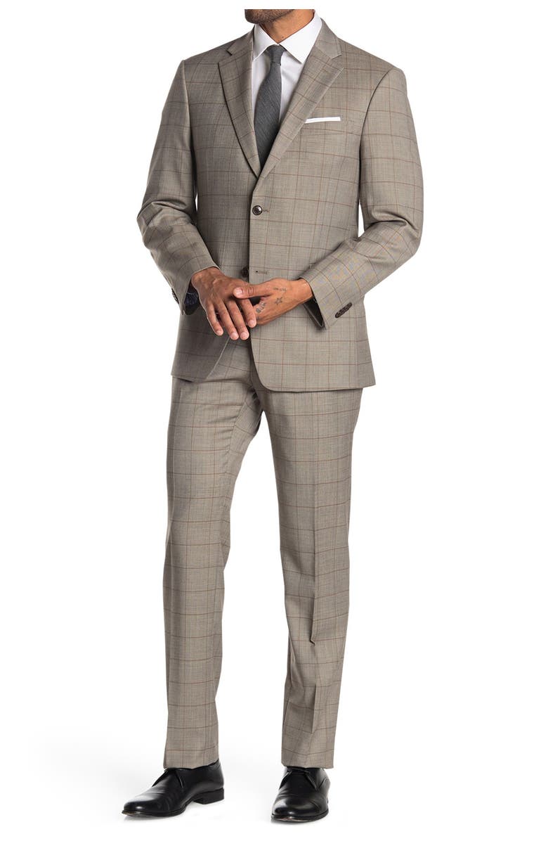 Tommy Hilfiger Window Pane Two Button Notch Lapel Two Button Suit, Main, color, 