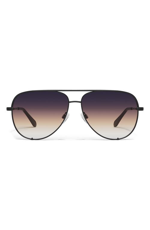 Quay High Key 62mm Oversize Aviator Sunglasses In Black/dusk Poppy