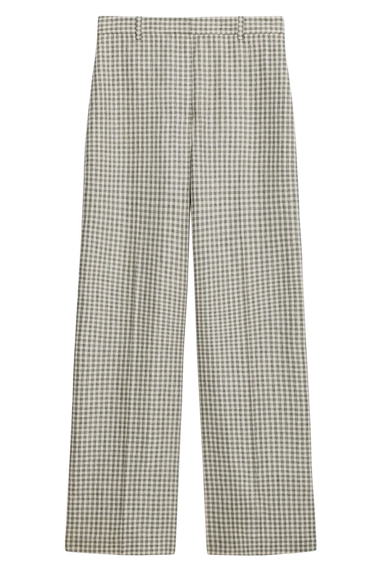 Check Linen Blend Pants, Alternate, color, CREAM/ GREY MULTI