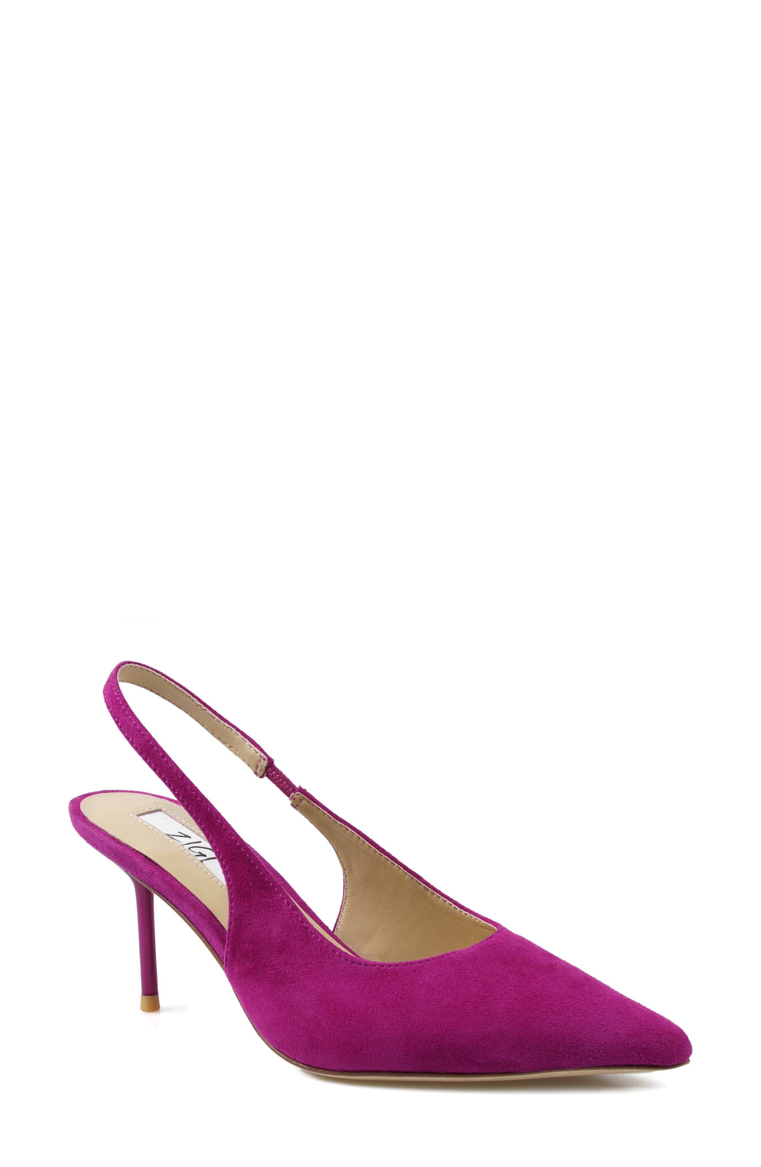 Slingback Pointed Toe Pump, Main, color, ORCHID SUEDE