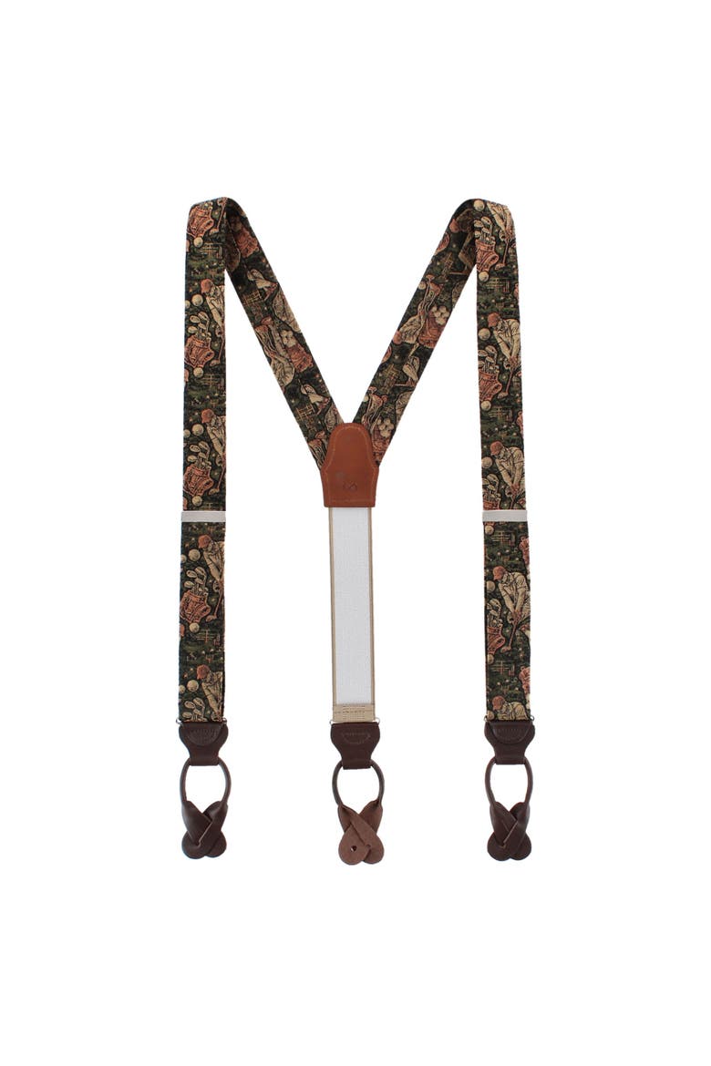 It's a Birdie Golf Silk Novelty Button End Suspenders, Alternate, color, Green
