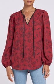 NYDJ Elsie Tie Neck Georgette Top
