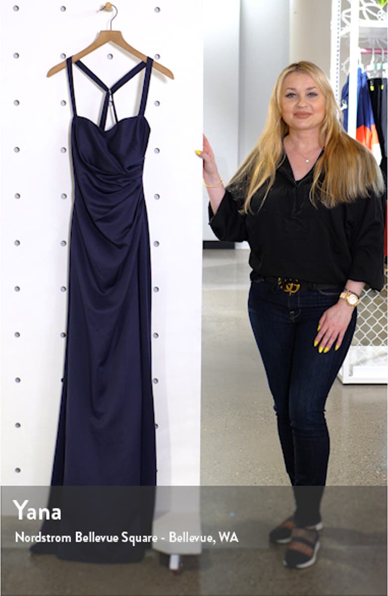 Ruched Jersey A-Line Gown, sales video thumbnail
