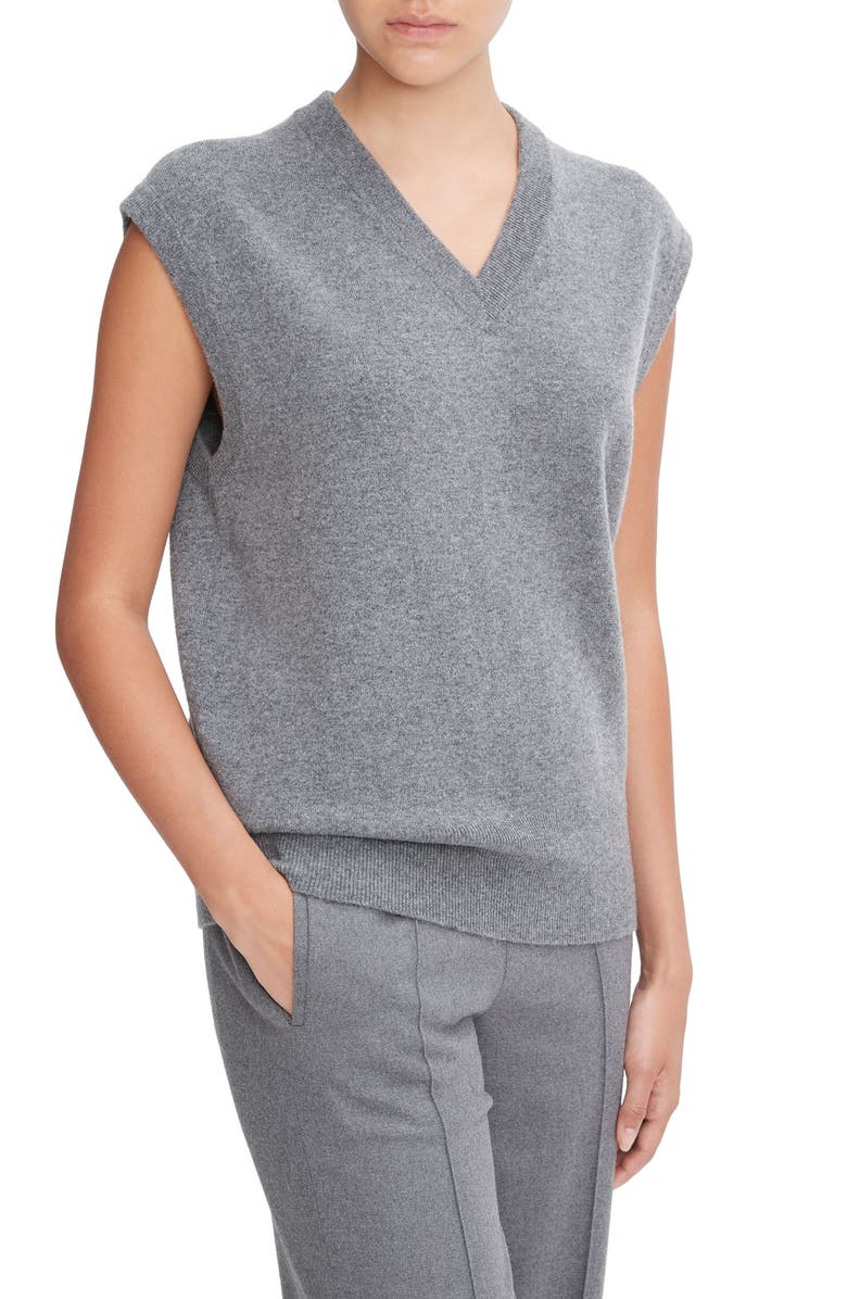 Vince V-Neck Wool & Cashmere Sweater Vest, Alternate, color, 