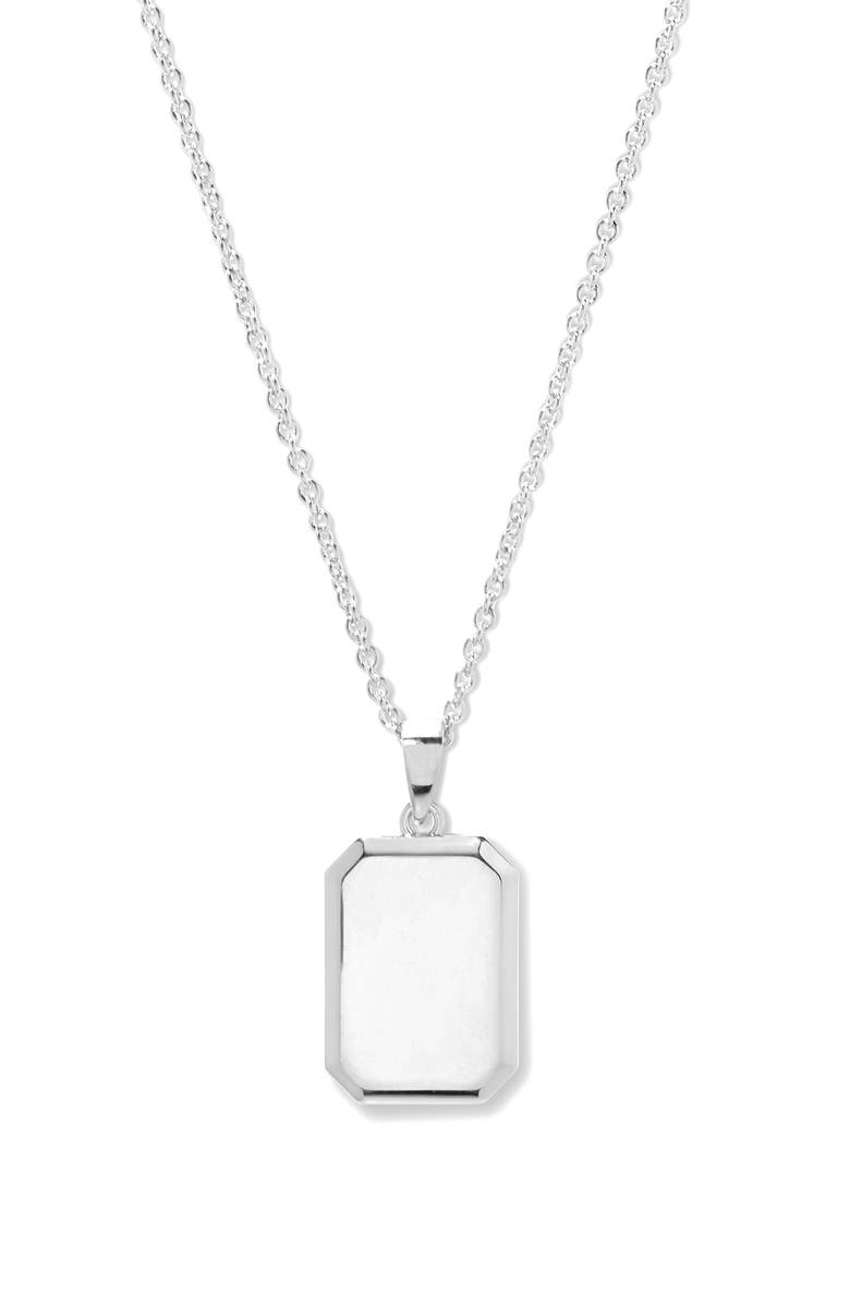 Brook and York Willow Personalized Three Initial Pendant Necklace, Main, color, Silver