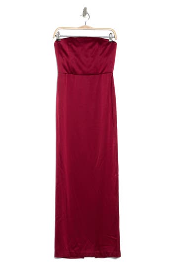 Alice And Olivia Alice + Olivia Doreen Strapless Satin Dress In Bordeaux