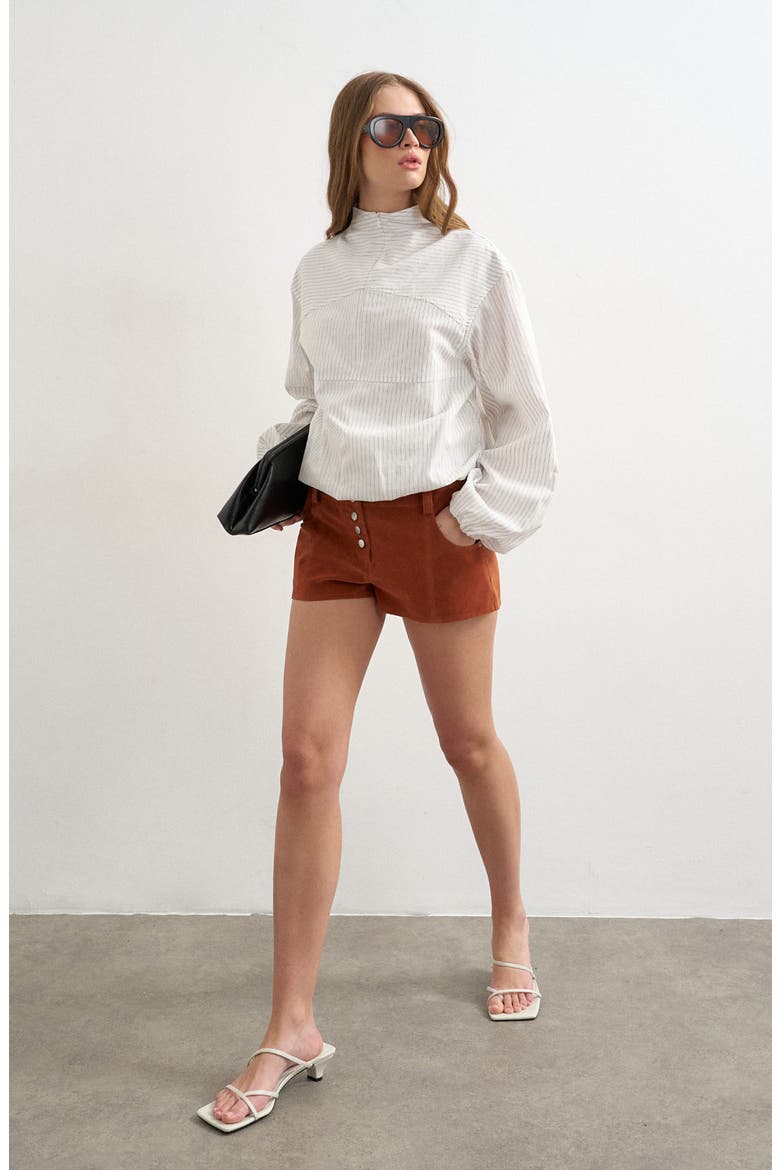 Faux Suede Micro Shorts, Alternate, color, TAN