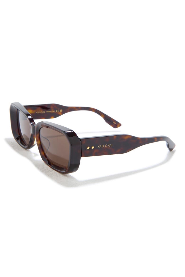 54mm Rectangular Sunglasses, Alternate, color, HAVANA HAVANA BROWN