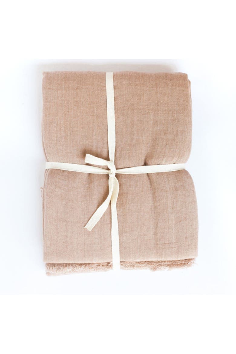 Stone Washed Linen Tablecloth, Alternate, color, Blush