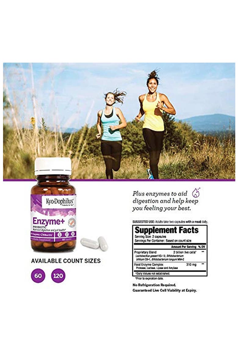 Enzymes+ Probiotic, Nutrient digestion and gut health, 60 Capsules, Alternate, color, None