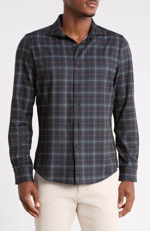 Plaid Button-Up Shirt