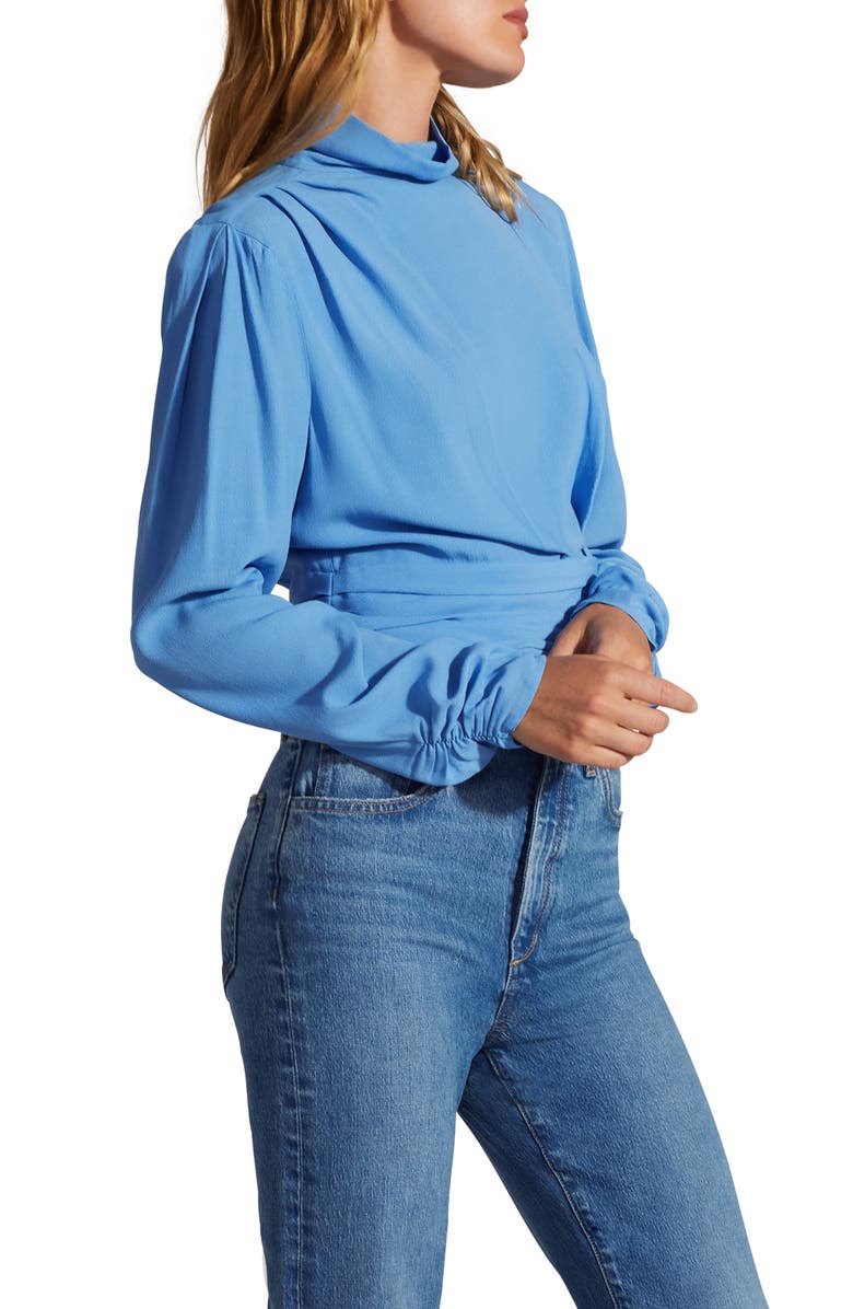 Favorite Daughter The Ingrid Cowl Neck Peplum Top, Alternate, color, 