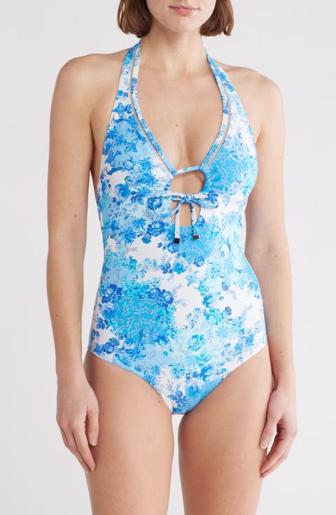 Daiseyfield Keyhole Halter Neck One-Piece Swimsuit