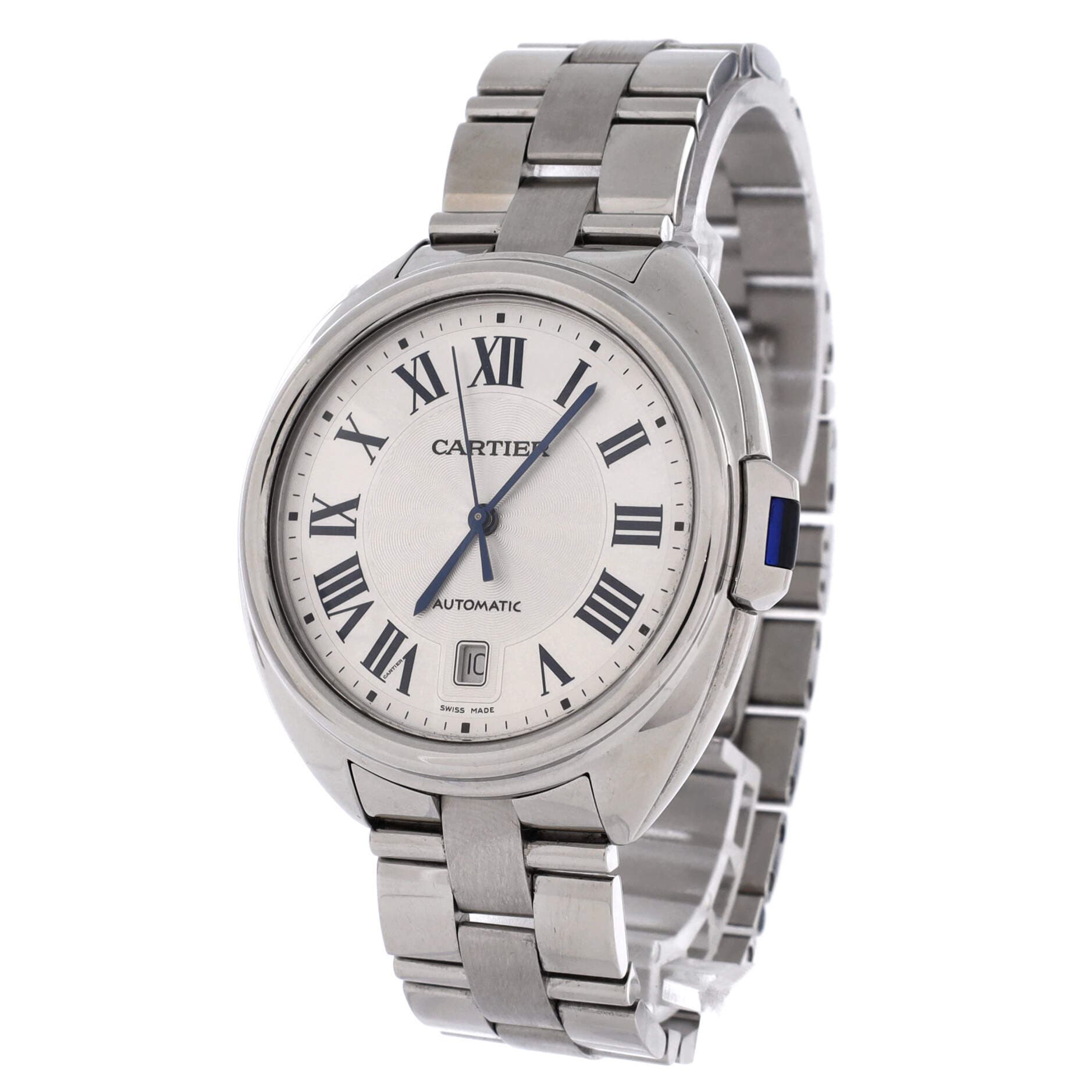 Cle de Cartier Automatic Watch Stainless Steel 40, Alternate, color, Metallic Silver