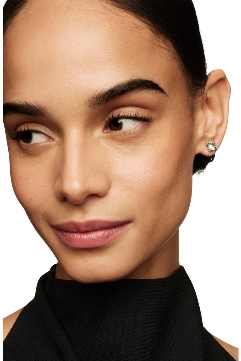 Chatelaine® Stud Earrings, 6mm, Alternate, color, PRASIOLITE