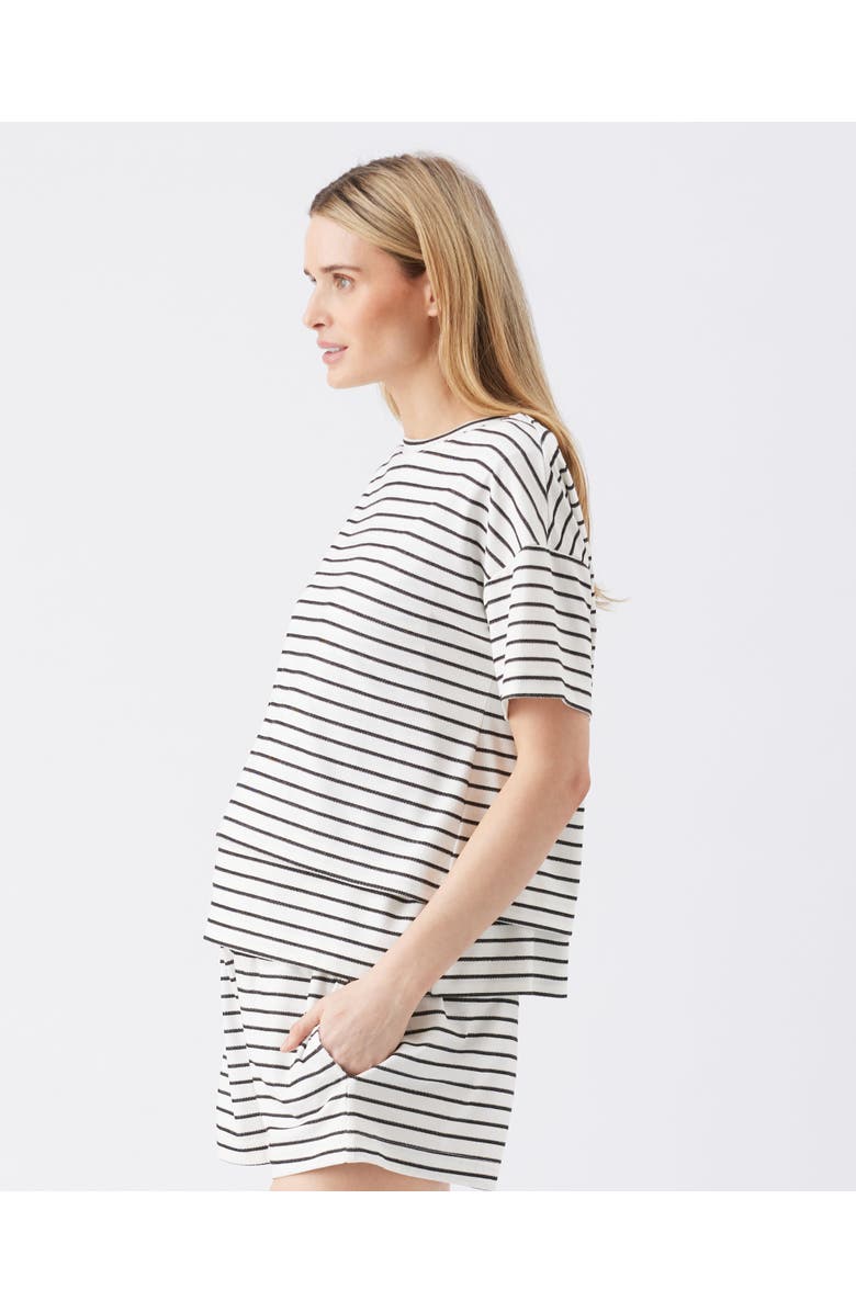 Ripe Maternity Jada Stripe Nursing Tee, Alternate, color, White / Black