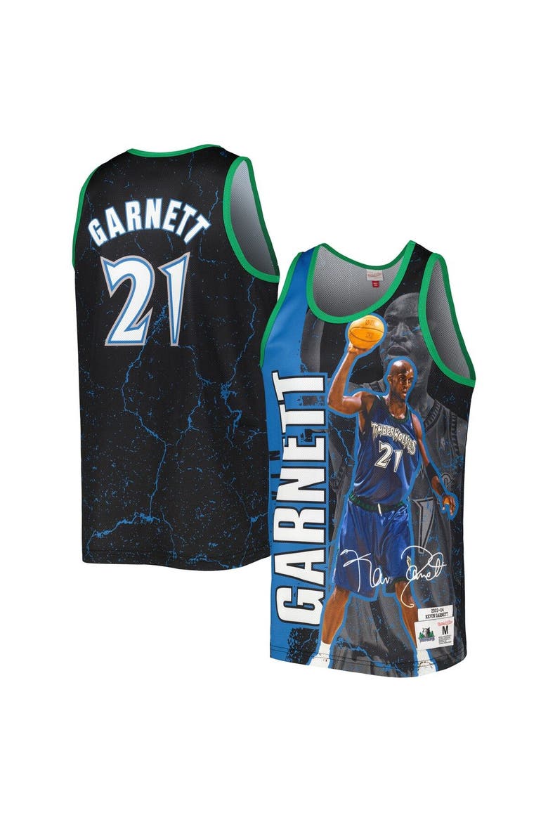 Men's Mitchell & Ness Kevin Garnett Black Minnesota Timberwolves 2003-04 Hardwood Classics Player Burst Tank Top, Main, color, Black