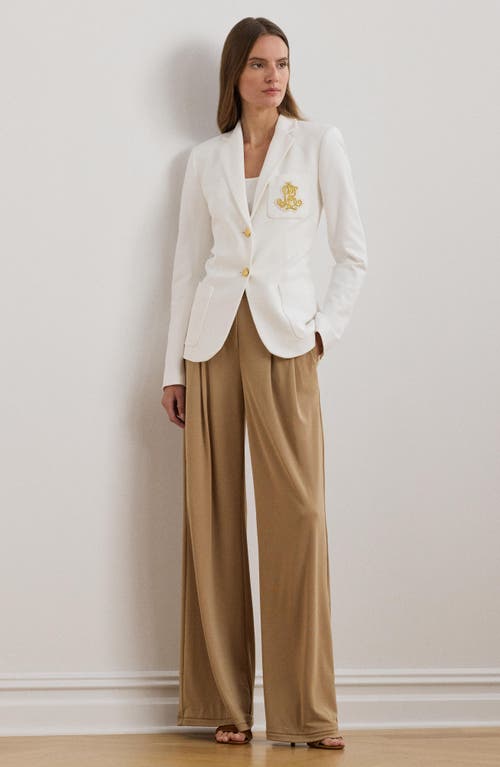 Shop Ralph Lauren Lauren Jersey Wide Leg Pants In Classic Camel
