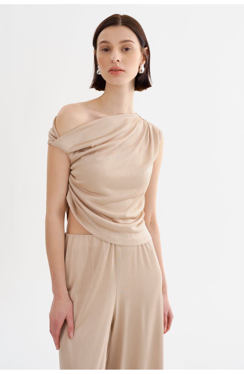 LAMARQUE EVONNE | One Shoulder Top, Main, color, Gold Shimmer