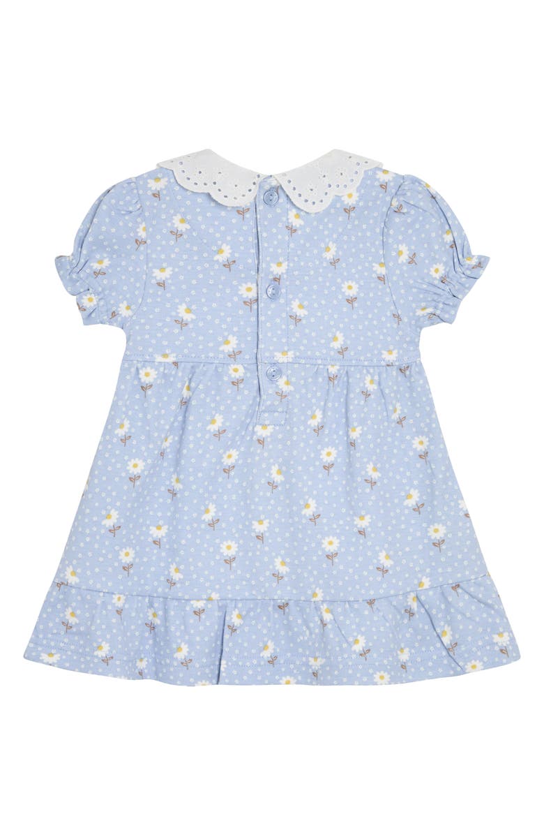 Floral Broderie Collar Cotton Jersey Dress