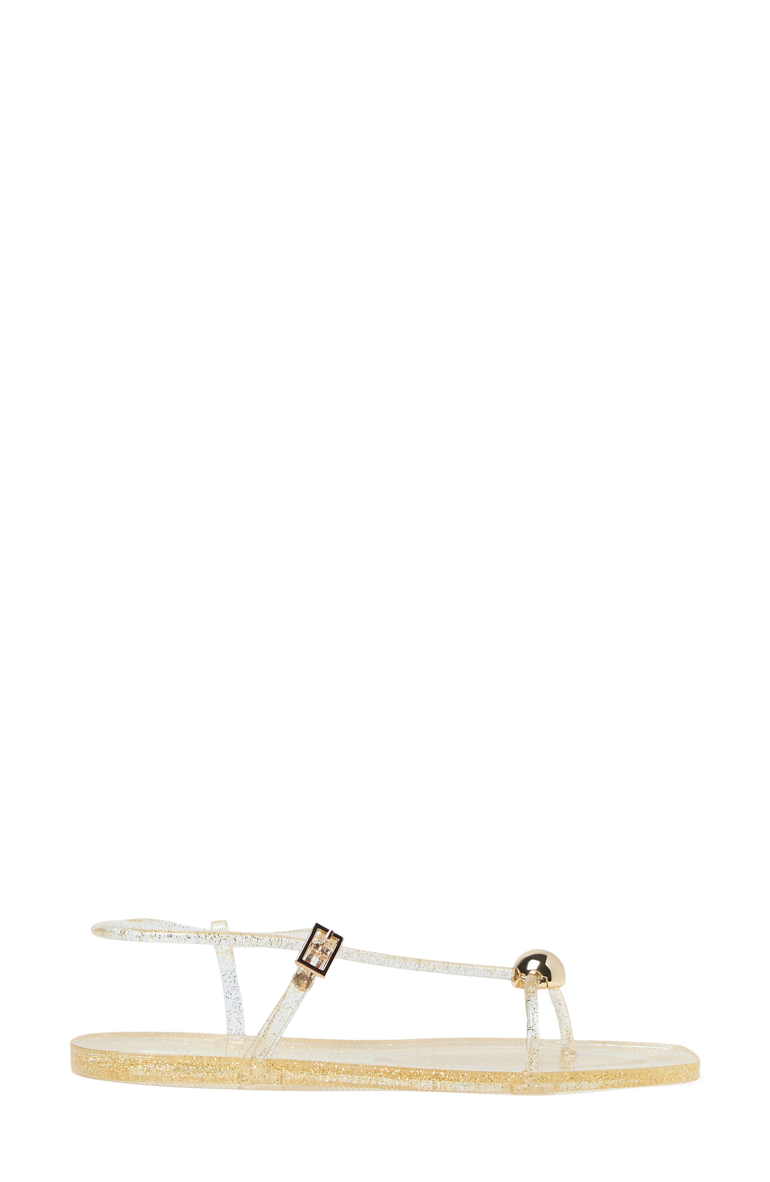 Loeffler Randall Dana Glitter Jelly Sandal, Alternate, color, Champagne