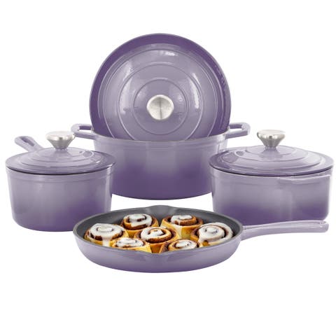 7 Piece Enameled Cast Iron Cookware Set