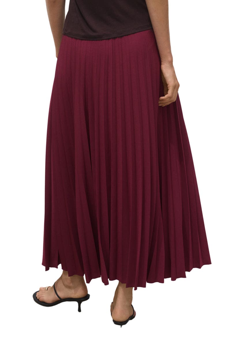 Pleat Midi Skirt, Alternate, color, BURGUNDY