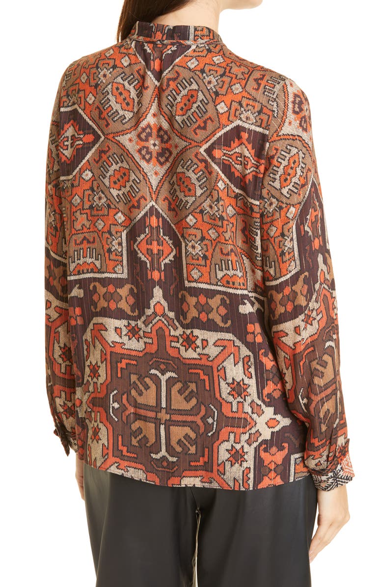 KOBI HALPERIN Tricia Folkloric Print Shirt, Alternate, color, 