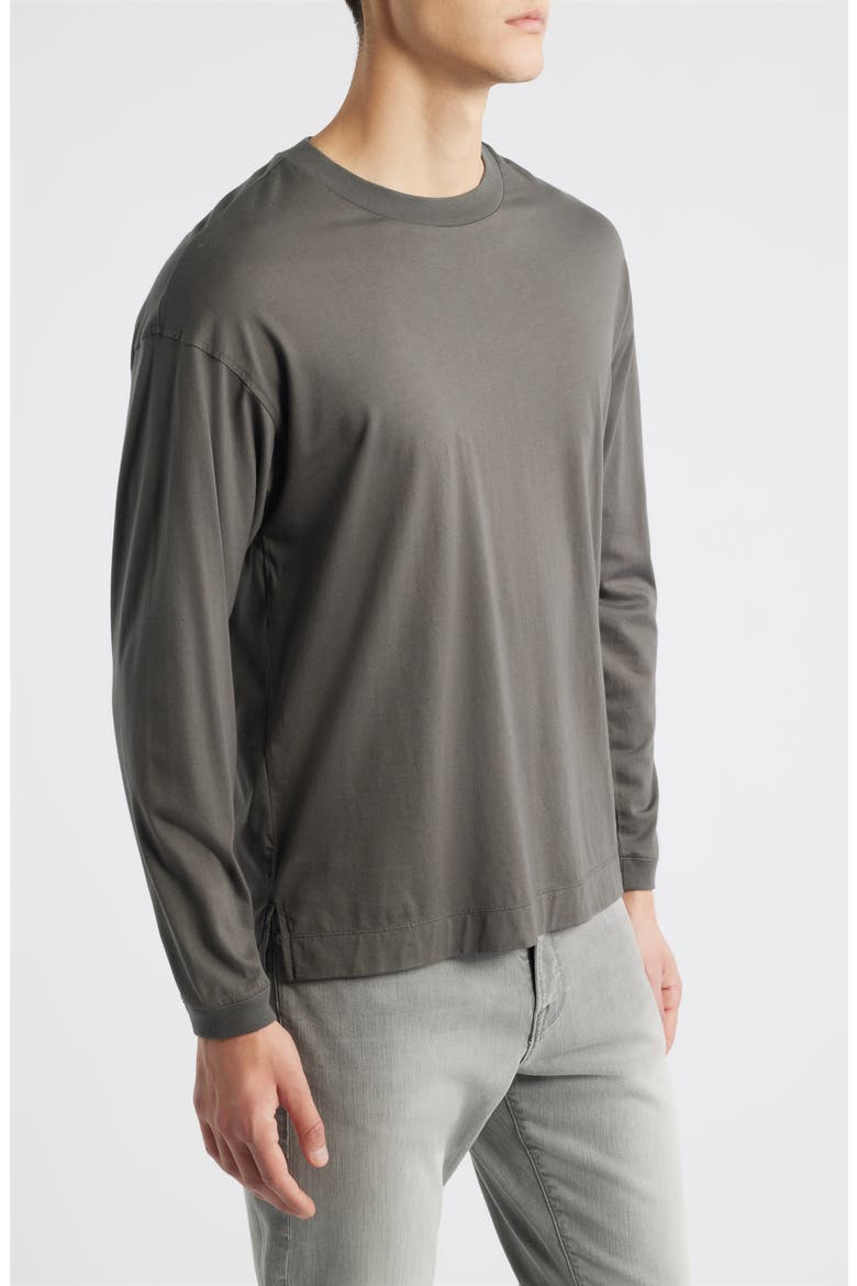 Light Long Sleeve Supima® Cotton T-Shirt, Alternate, color, DARK GREY