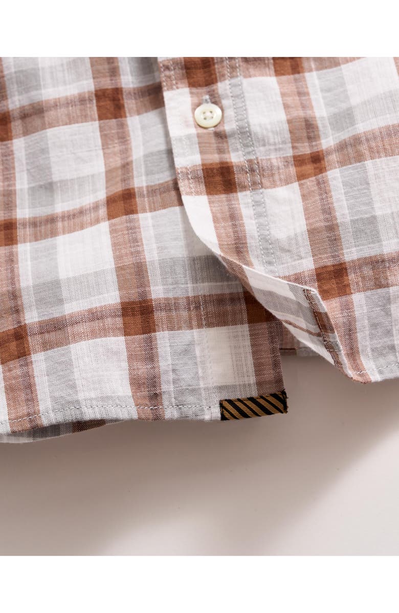 Billy Reid Tatter Plaid Short Sleeve Button-Down Shirt, Alternate, color, Oak/ Multi