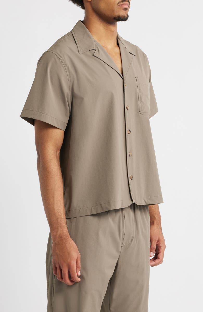 RIZORT Tim Stretch Nylon Camp Shirt, Alternate, color, Khaki
