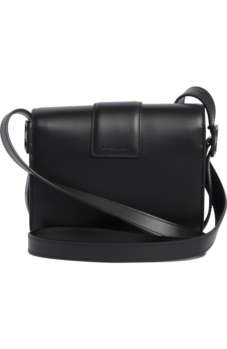 Longchamp Box-Trot Leather Crossbody Bag, Alternate, color, Black