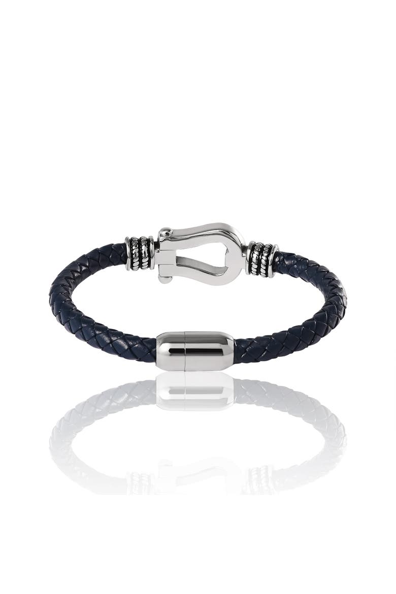 Horseshoe Navy Cord Bracelet, Alternate, color, Navy Blue
