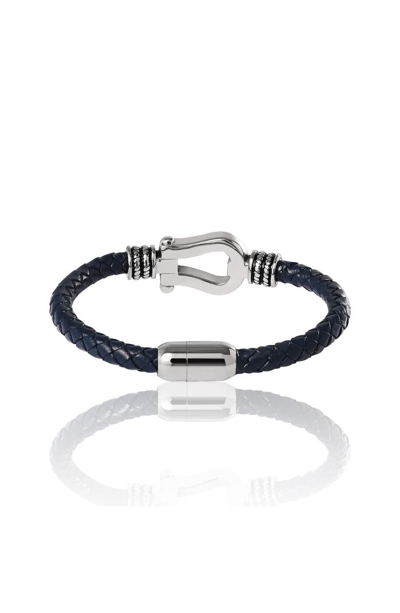 Lucky Brand Horseshoe Navy Cord Bracelet, Alternate, color, Navy Blue