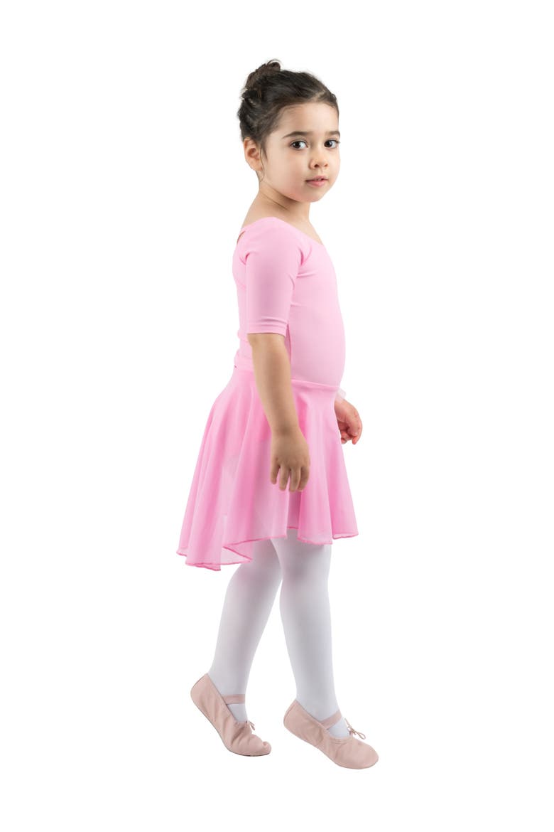 Girls Short Sleeve Skirted Leotard, Alternate, color, PINK