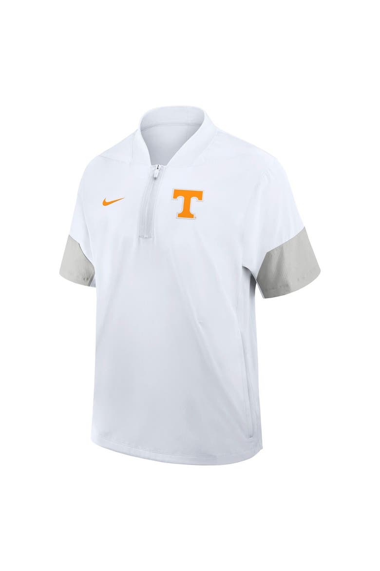 Men's Nike White Tennessee Volunteers 2025 Sideline Short Sleeve Quarter-Zip Coach Jacket, Alternate, color, White