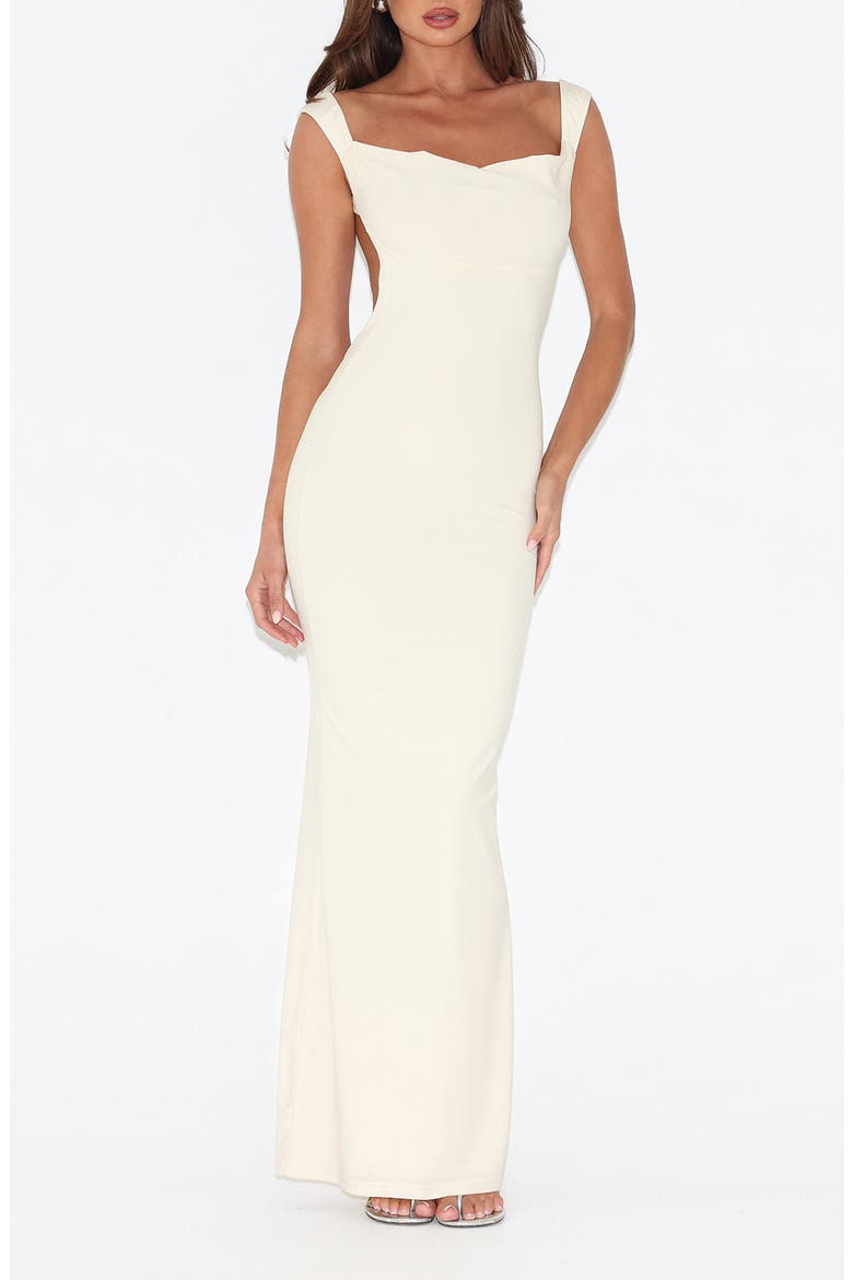 Morana Evening Dress, Main, color, BUTTER YELLOW