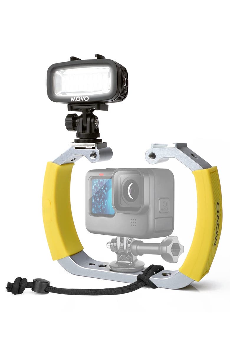 MOVO DiveRig4 Diving Rig Bundle with Waterproof LED Light - Compatible with GoPro HERO Series and DJI Osmo Action Cam, Main, color, Black