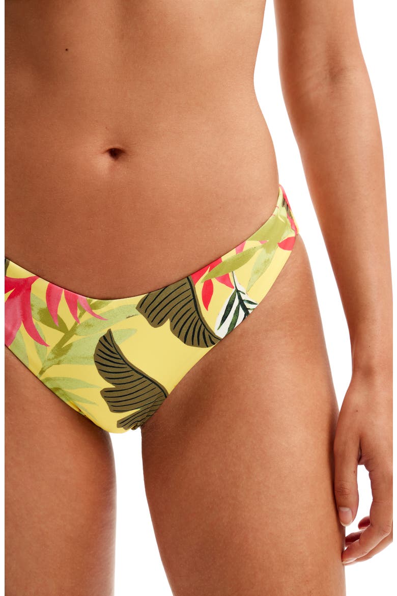 Palms Bikini Bottoms, Alternate, color, YELLOW
