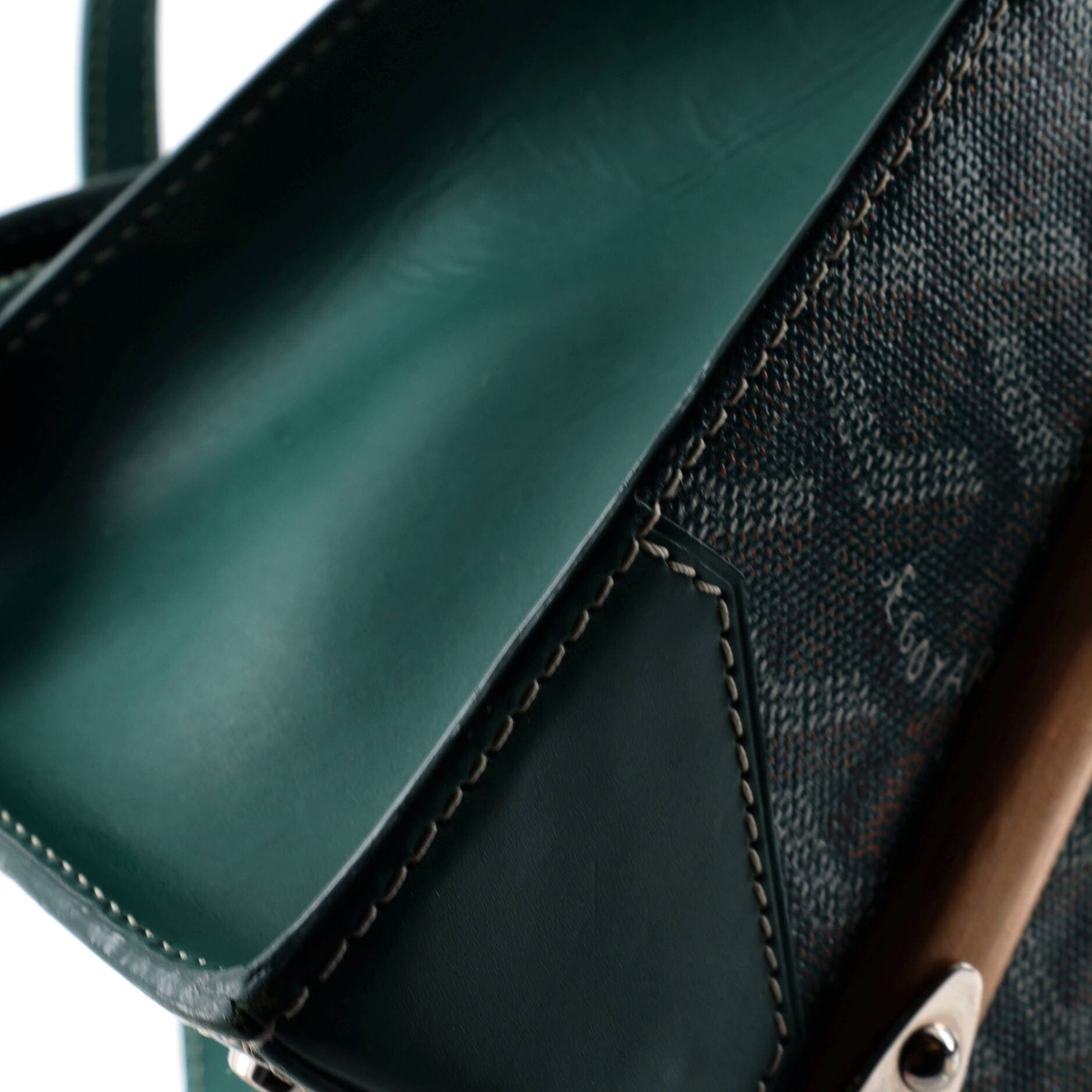 Pre-Owned Goyard Saigon Top Handle Bag Coated Canvas with Leather PM, Alternate, color, Green