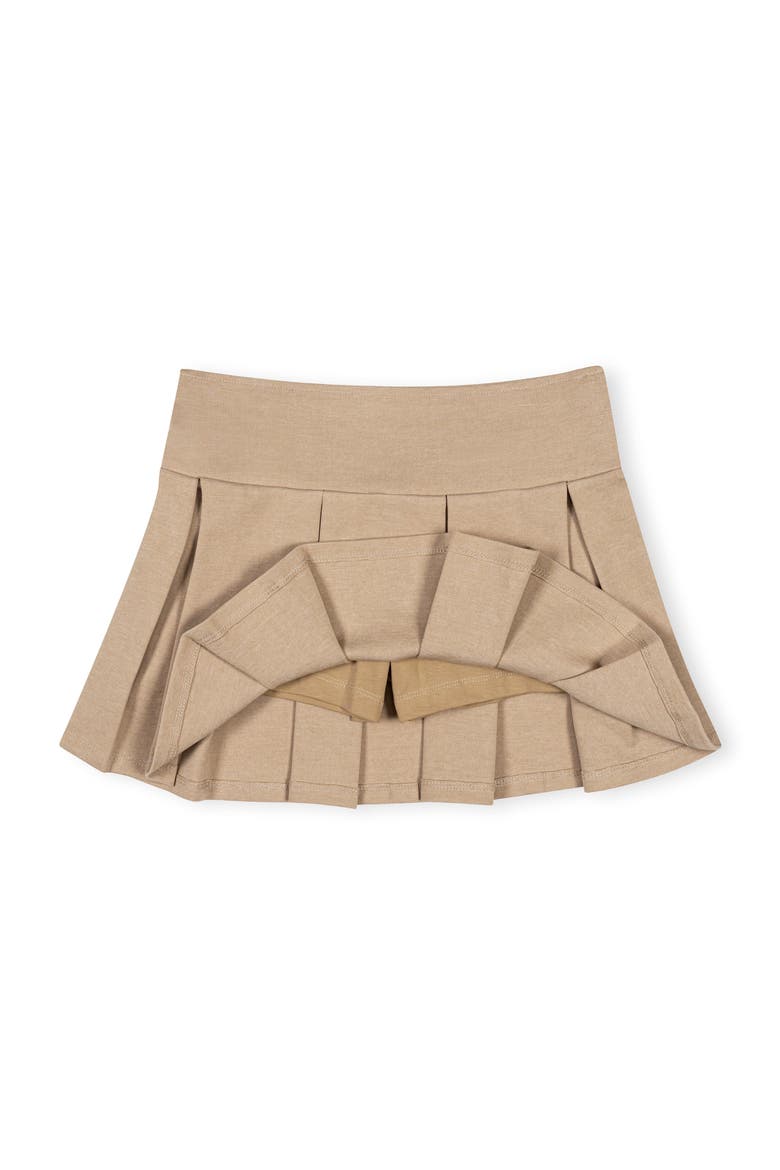 Kids' Ponte Pleated Uniform Skort, Alternate, color, Camel Heather