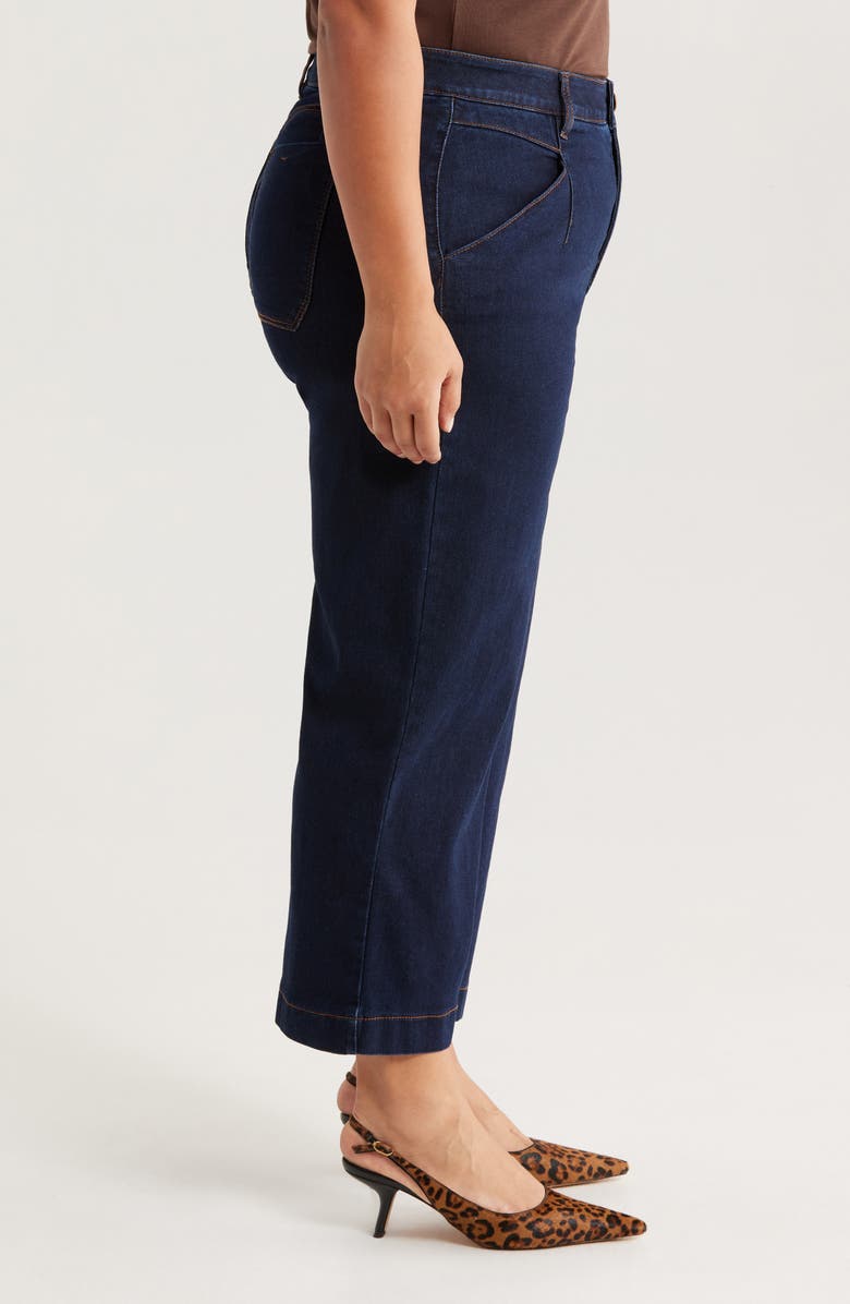 Wit & Wisdom Wyatt Skyrise High Waist Ankle Wide Leg Jeans, Alternate, color, Dark Indigo