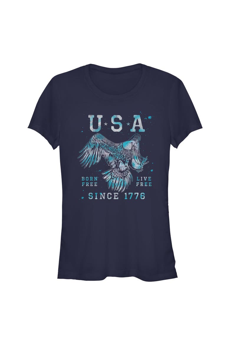 Juniors Lost Gods USA Born and Live Free T Shirt, Main, color, Navy Blue