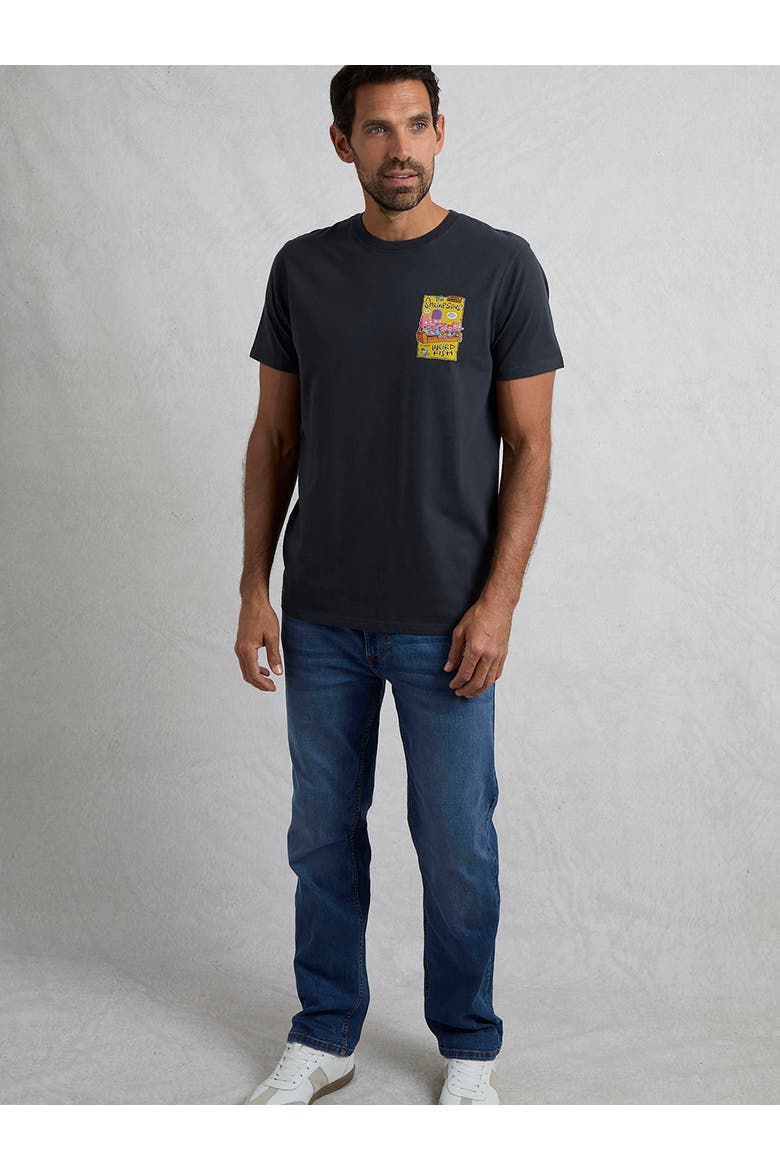 Shrimpsons Back Print Artist T-Shirt, Alternate, color, Navy