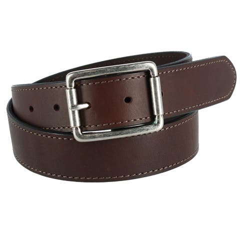 Men's Newcastle Natural Grain Leather Belt with Roller Buckle