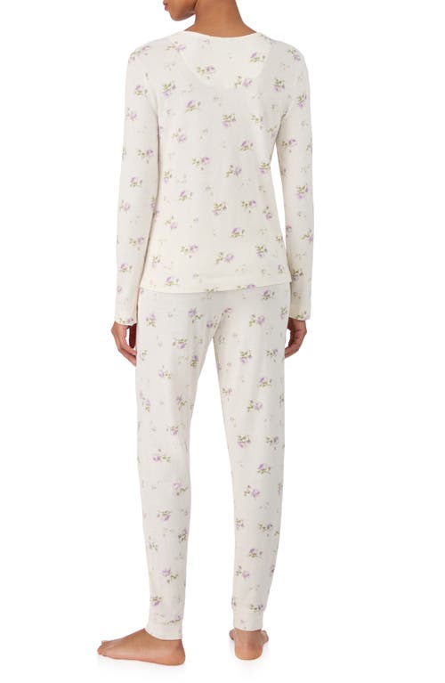 Ralph Lauren Floral Cotton-blend Henley Jogger Pj Set In Multi