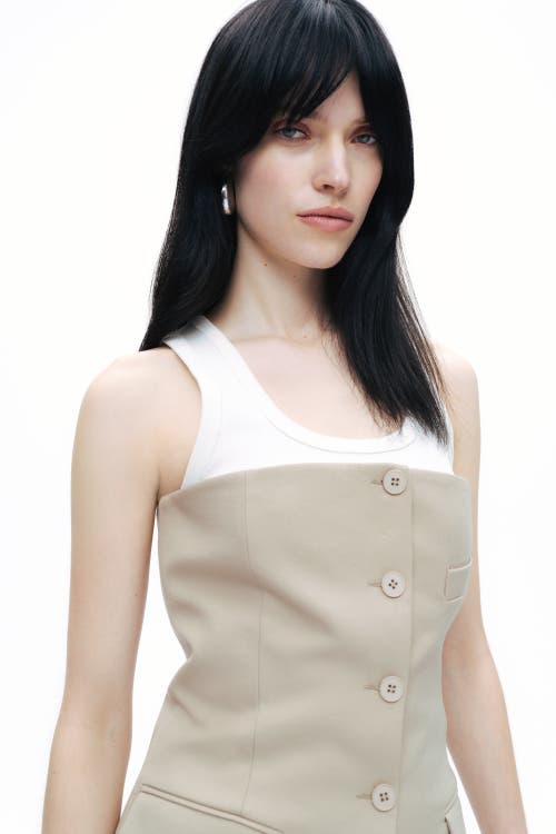 Nocturne Strapless Mini Dress In Beige