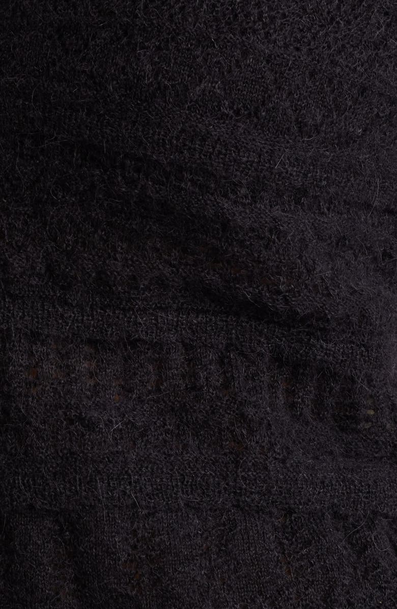 LoveShackFancy Norden Embroidered Lace Alpaca Blend Crop Cardigan, Alternate, color, 