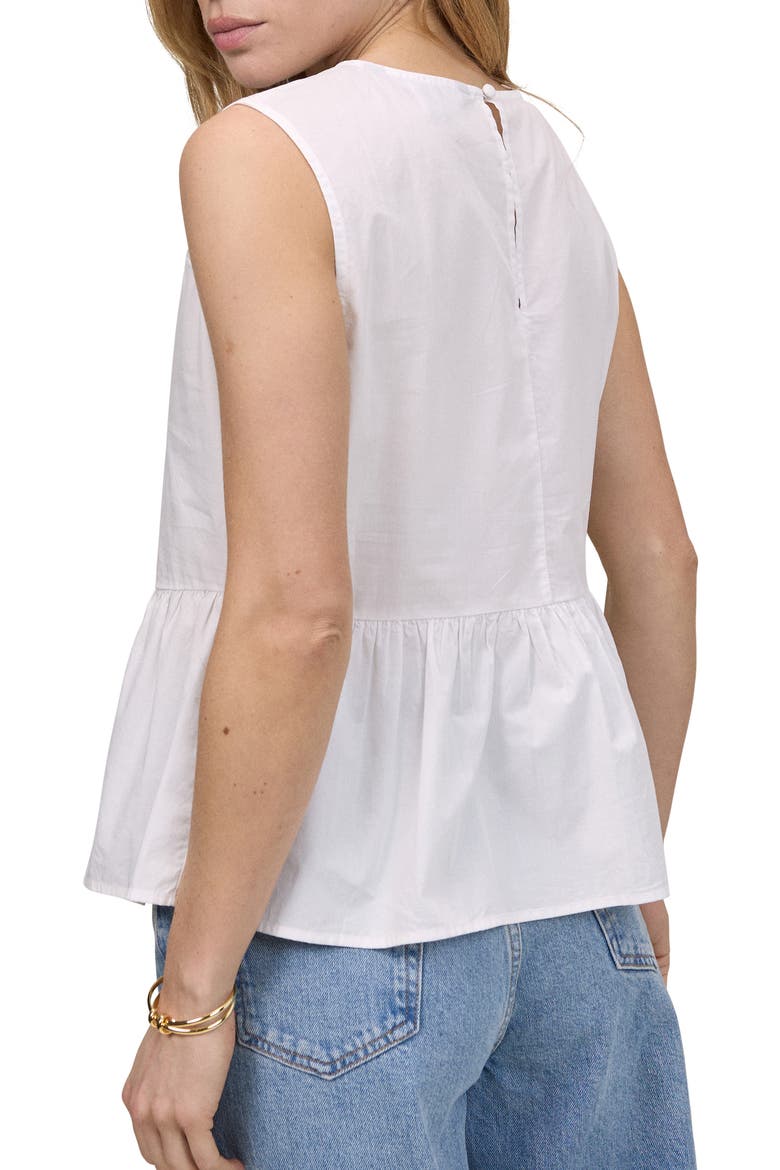 Vera Floral Eyelet Cotton Peplum Top, Alternate, color, WHITE