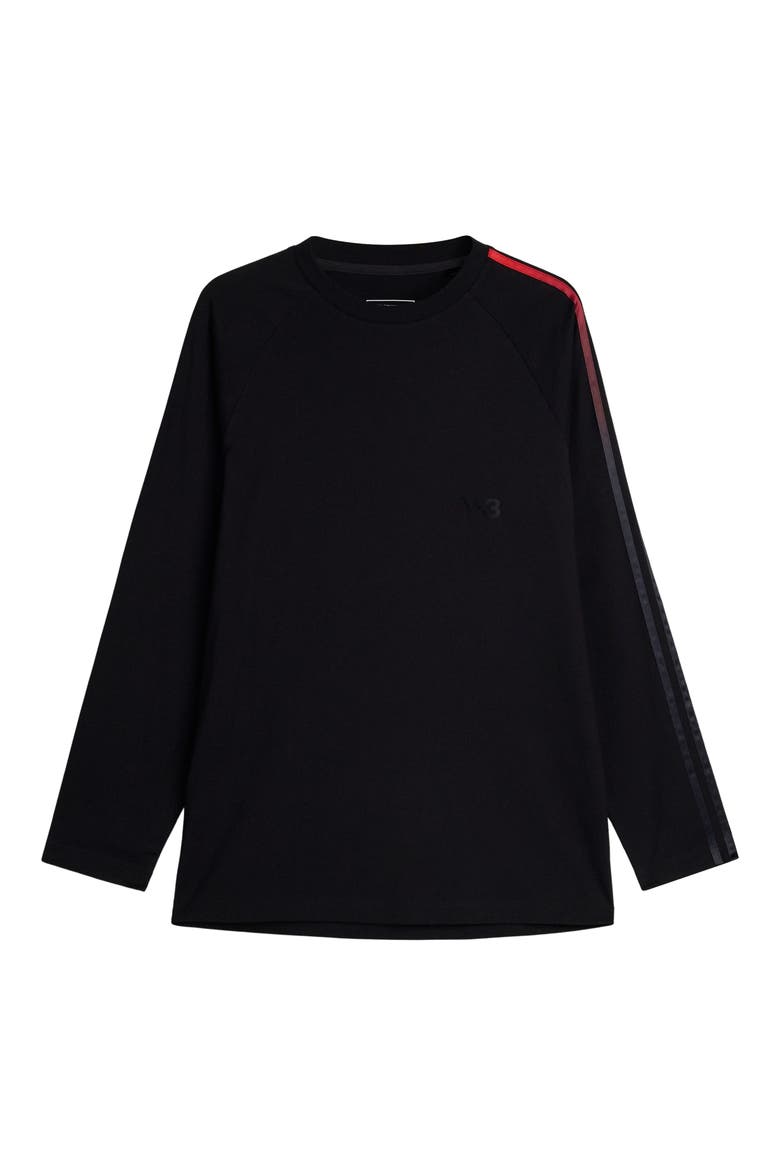 Oversize Gradient Stripe Cotton Jersey T-Shirt, Main, color, BLACK